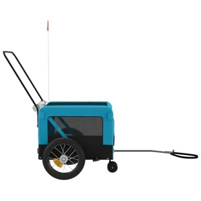 Hondenfietstrailer oxford stof en ijzer blauw en zwart - thumbnail