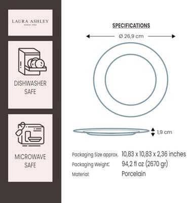 Laura Ashley bord plat Floris 26 cm