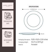 Laura Ashley bord plat Floris 26 cm - thumbnail