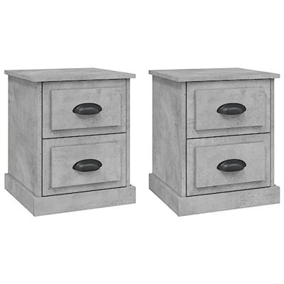 Nachtkastjes 2 st 39x39x47,5 cm bewerkt hout betongrijs