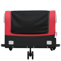 Fietstrailer 45 kg ijzer zwart en rood - thumbnail