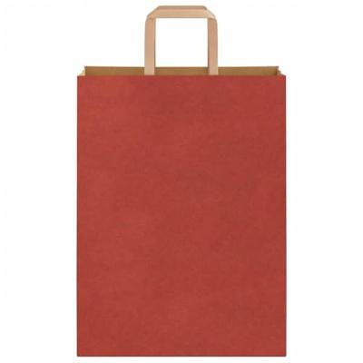 VidaXL Papieren zakken 250 st met hengsels 26x12x35 cm rood