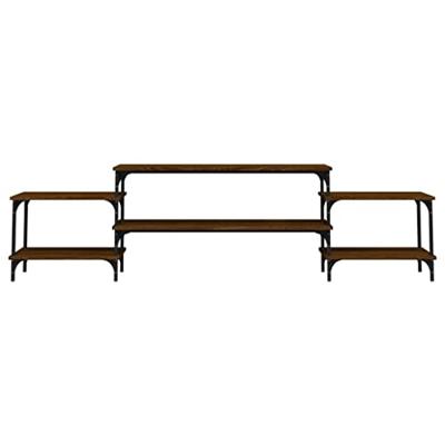 Tv-meubel 197x35x52 cm bewerkt hout bruineikenkleurig