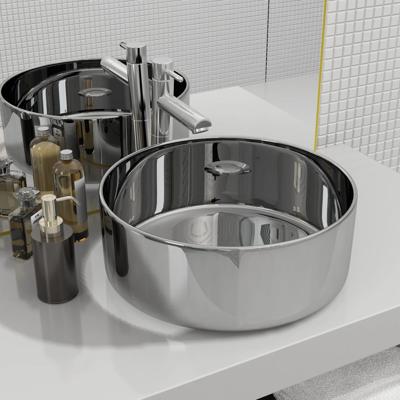 Wastafel 40x15 cm keramiek zilverkleurig Wastafel 40x15 cm keramiek zilverkleurig