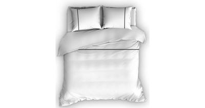 Flanellen Romanette Dekbedovertrek Duchesse Wit/Zwart-200 x 200/220 cm