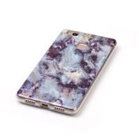 Huawei P9 Lite Bruin graniet marmer patroon beschermend zacht TPU Back Cover Hoesje - thumbnail