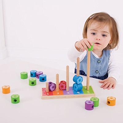 Bigjigs houten stapelspel bloemen, 16dlg.