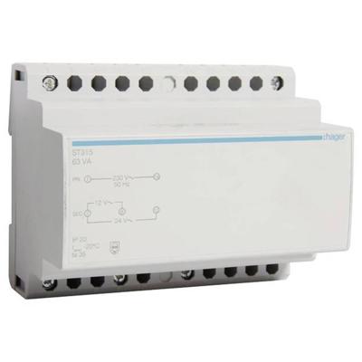 Hager ST315 Veiligheidstransformator 12 V, 24 V 5.25 A Hager ST315 Veiligheidstransformator 12 V, 24 V 5.25 A