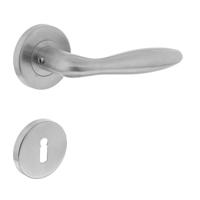 Deurkruk Jupiter op rond rozet met sleutelgat plaatjes RVS - thumbnail