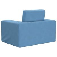 Kinderslaapbank zacht pluche blauw - thumbnail