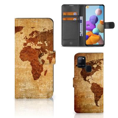 Samsung Galaxy A21s | Flip Cover | Wereldkaart
