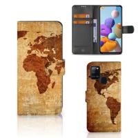 Samsung Galaxy A21s | Flip Cover | Wereldkaart - thumbnail