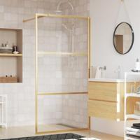 VidaXL Inloopdouchewand transparant 100x195 cm esg-glas goudkleurig - thumbnail