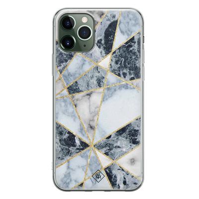 iPhone 11 Pro siliconen hoesje - Marmer blauw
