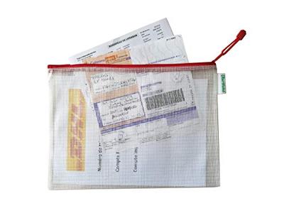 Opbergtas Tarifold met rits 330x240mm PVC rood | 8 stuks