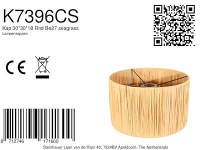 Steinhauer Lampenkap Zeegras Ø 30 cm E27 beige