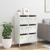 Hoge kast 68x39x101,5 cm staal wit - thumbnail