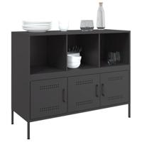 Dressoir 100,5x39x79 cm koudgewalst staal zwart - thumbnail