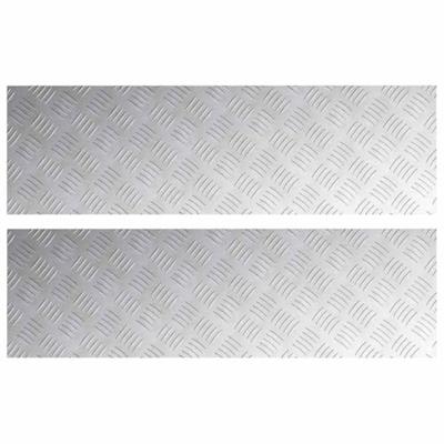 VidaXL Trap tread rechthoekig 2 pcs zilver 100 x 30 cm aluminium