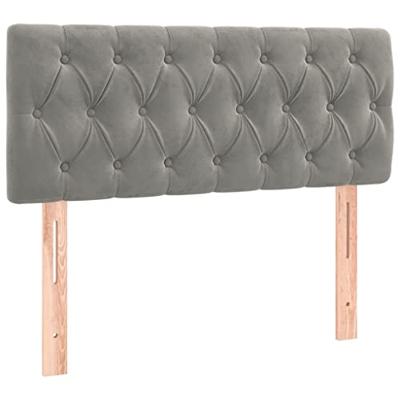 Boxspring met matras fluweel lichtgrijs 120x200 cm