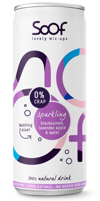 Soof Drink Sparkling Zwarte Bes, Lavendel, Appel & Water Soof Drink Sparkling Zwarte Bes, Lavendel, Appel & Water