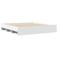 Bedframe massief hout wit 200x200 cm - thumbnail