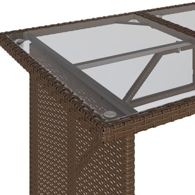 6-delige Loungeset met kussens poly rattan bruin - thumbnail