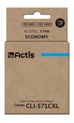 Actis KC-571C-inkt (Canon CLI-571C-vervanger; standaard; 12 ml; blauw)