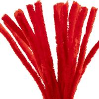 Creativ Company Chenille, l: 30 cm, dikte 15 mm, rood, 15 stuk/ 1 doos - thumbnail
