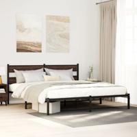 Bedframe zonder matras metaal bruin eikenkleurig 200x200 cm - thumbnail