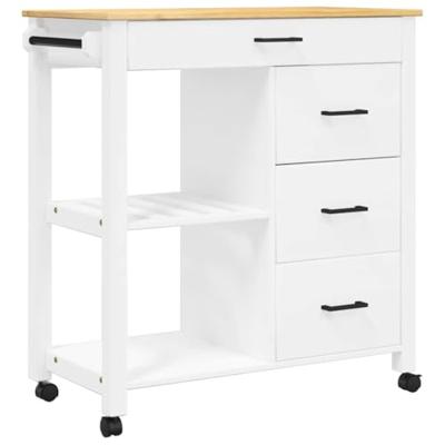 Keukentrolley MONZA 84x40x88,5 cm massief grenenhout