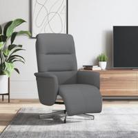 Fauteuil verstelbaar met voetensteun stof donkergrijs - thumbnail