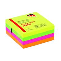 Memoblok Quantore 76x76mm neon kleuren assorti 4 kleuren 400 vel | 6 stuks - thumbnail