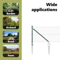 VidaXL Hek met paal groen 0,4 x 25 m staal en pvc - thumbnail