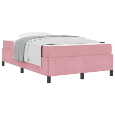 Bedframe met matras Roze en wit 120 x 200 cm Fluweel
