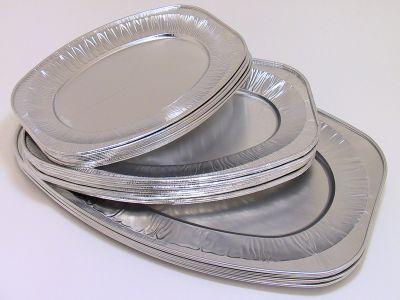 Schaal aluminium ovaal 35cm 10 stuks