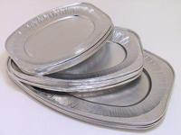 Schaal aluminium ovaal 35cm 10 stuks - thumbnail