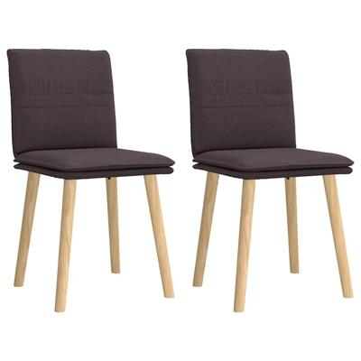 Eetkamerstoelen 2 st stof donkerbruin