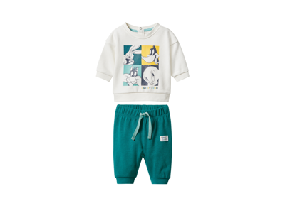 Baby joggingpak Looney Tunes of Tom en Jerry (Wit/groen, 50/56)