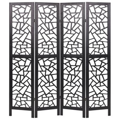 Beliani - PIANLARGO - Kamerscherm - Zwart - Paulowniahout