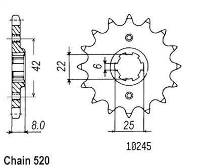ESJOT Sprocket 520 15z standard - thumbnail