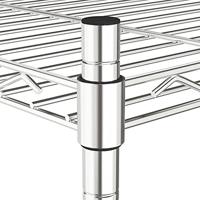 Opbergrek met wielen 3-laags 150 kg 60x35x81 cm chroomkleurig - thumbnail