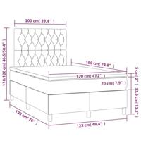 Boxspring met matras stof taupe 120x190 cm - thumbnail