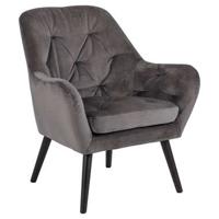 Bendt Fauteuil 'Mette' Velvet, kleur Dark Grey - thumbnail