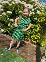 Quapi Meisjes jurk - Faitlin - Donker blauw gestreept - thumbnail