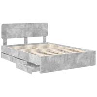Bedframe met lade Beton Grijs 150 x 200 cm Geconstrueerd hout - thumbnail