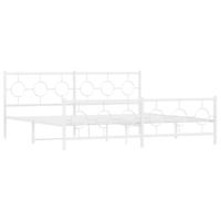 Bedframe met hoofd- en voeteneinde metaal wit 193x203 cm - thumbnail