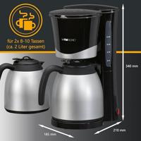 Clatronic KA 3328 Koffiezetapparaat Zwart, Zilver 870 W Capaciteit koppen: 10 Met thermoskan - thumbnail