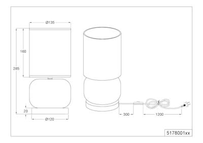 Trio Zwarte tafellampElio met smoke glas - 517800154