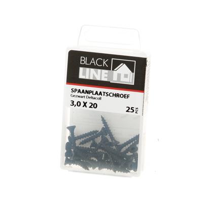 Blackline Spaanplaatschroef Hcp Zwart Pk Torx TX10 3.0X20 | 25 stuks - 6901.20.13020 Blackline Spaanplaatschroef Hcp Zwart Pk Torx TX10 3.0X20 | 25 stuks - 6901.20.13020